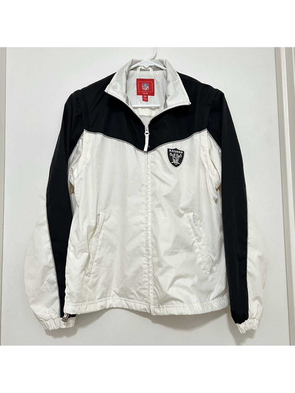 Vtg Y2K NFL 4 Her Las Vegas Raiders Windbreaker Jacket Vest Zip Off Sleeves M